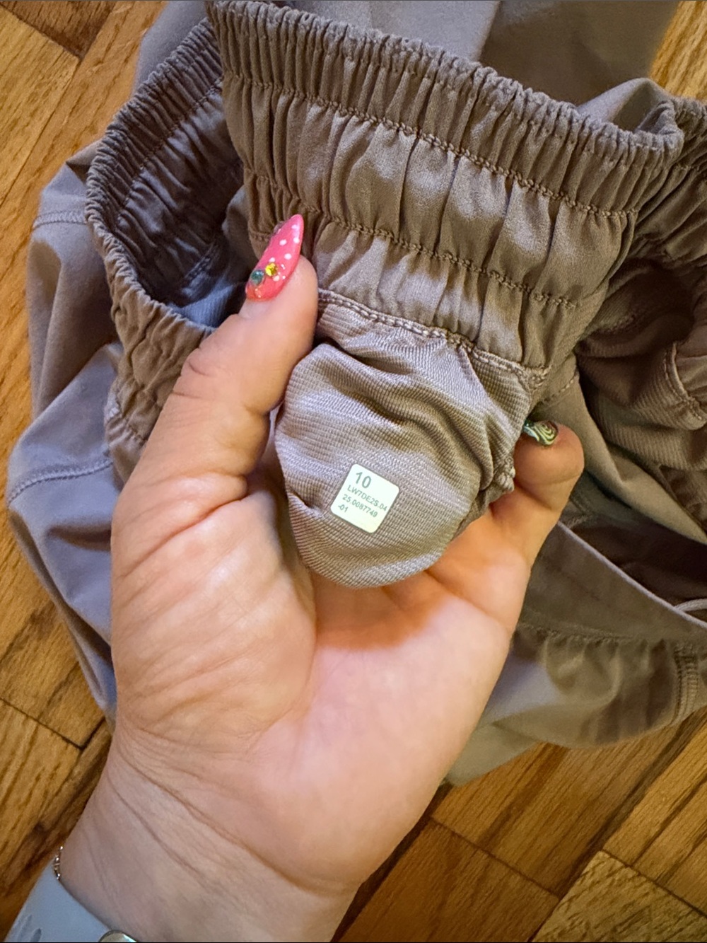 lululemon athletica taupe Athletic Running Shorts - Picture 4 of 5